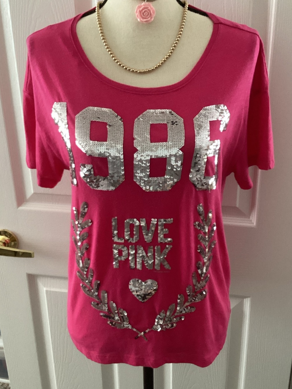 gorgeous sequin pink tee